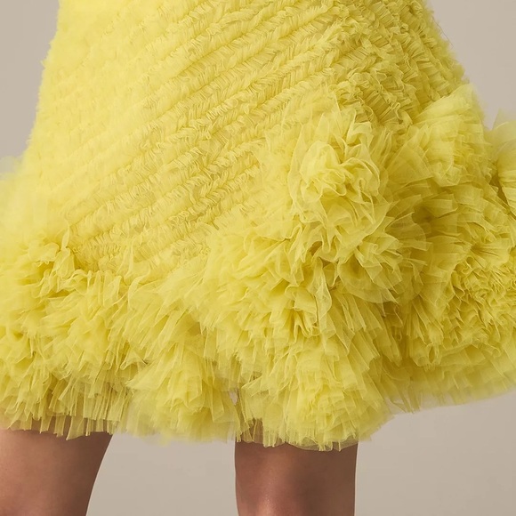 NWT Anthropologie Let Me Be Tulle Mini Skirt Yellow Size XS - Picture 4 of 4